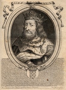 Porträtt av Clovis I (v. 466 - 511), Frankernas kung - Porträtt av Clovis I (466-511), frankernas kung - gravyr från 