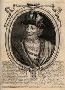 Porträtt av Ludvig I den fromme (778-840), Frankrikes kung - Ludvig I den "Frome" (778-840) Helige romerske kejsare - gravyr från 