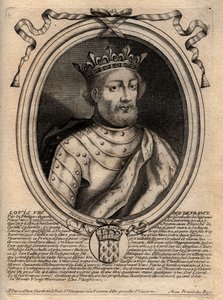 Porträtt av Ludvig VIII (1187 - 1226), Frankrikes kung - Ludvig VIII (1187-1226) Frankrikes kung - gravyr från 