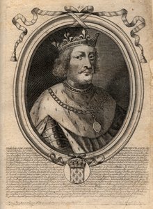 Porträtt av Philippe VI av Valois (1294 - 1350), kung av Frankrike - Filip VI av Valois (1293-1350) kung av Frankrike - gravyr från 