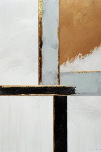Guldväggkonsttryck, abstrakt canvas med gyllene effekt,