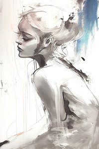 Whispers of Modern Romanticism, vacker flicka, Väggkonst | Canvastavlor