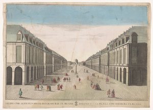 Utsikt över ett torg i Sankt Petersburg Dibujo de una plaça a Petersburg en Ryssland (titel på objekt)
