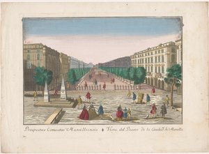 Utsikt över en strandpromenad i Marseille Vista del paseo de la ciudad de Marsella (titel på objekt)