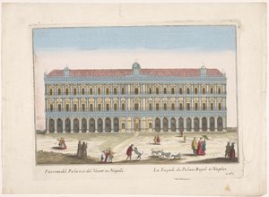 Utsikt över Palazzo Reale i Neapel Facciata del palazzo del vicere i Napoli (titel på objekt)