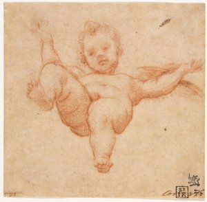 Flygande Amor av follower of Annibale Carracci