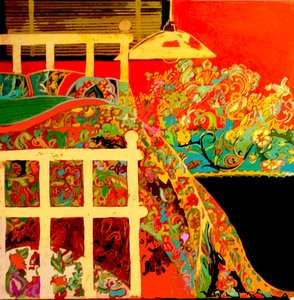 Winter Bedroom, 2017 (blandteknik) av linda arthurs