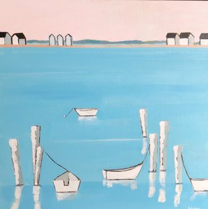 Calm Coastal Boats av phyllis adams