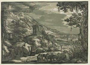 Arkadiskt landskap av possibly after Esaias van de Velde