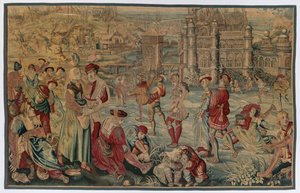 Vinter: Skridskoscen av possibly by Gobelins Manufactory