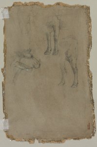 Studier av en tjur (verso) av possibly by Johan Barthold Jongkind