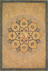 Shamsa (solskur) med porträtt av Aurangzeb (1618-1707), från Emperor