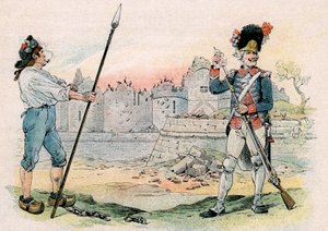 Förstörelse (demolering, demantelement) av Bastiljen av pseudonym for Onfray de Breville Jacques Job