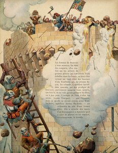 Frankrikes historia under medeltiden (medeltiden): Jeanne Laisne dit Jeanne Hachette (gjorde 1454) försvarade staden Beauvais med andra kvinnor som kastade kokande olja från toppen av tornen under belägringen av staden 1472 av kung Charles Le Temerai av pseudonym for Onfray de Breville Jacques Job