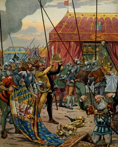 Frankrikes historia under medeltiden (medeltiden): Schweizarna tar över rikedomen av Karl Temeraire (1433-1477), hertig av Bourgogne efter katastrofen i slaget vid sonson, som såg segern för de konfedererade, Ludvigs allierade XI av Frankrike över Cha av pseudonym for Onfray de Breville Jacques Job