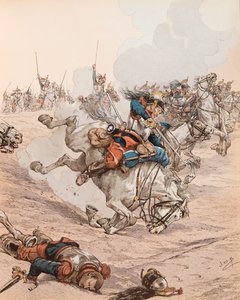 Jacques Marie Gaston Onfroy de Breville dit JOB (1858-1931) - Ansvar för slagskeppen vid slaget vid Reichshoffen (eller Fréeschwiller Woerth) 1870, privat samling av pseudonym for Onfray de Breville Jacques Job