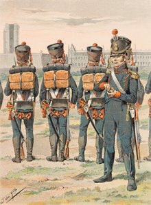 Jacques Marie Gaston Onfroy de Breville dit JOB (1858-1931) - Franska trupper hålls hela tiden: Pied Artillery (1812), Privat samling av pseudonym for Onfray de Breville Jacques Job