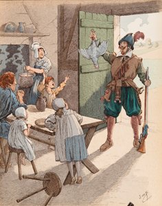 Jacques Marie Gaston Onfroy de Breville dit JOB (1858-1931) - Pottflickan på Henri IV:s tid (1553-1610), Privat samling av pseudonym for Onfray de Breville Jacques Job