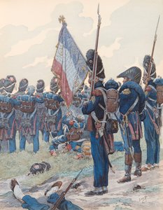 Jacques Marie Gaston Onfroy de Breville dit JOB (1858-1931) - The last edge at Waterloo (18 juni 1815), Privat samling av pseudonym for Onfray de Breville Jacques Job