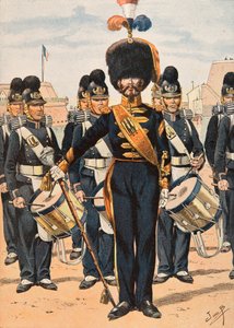 Jacques Marie Gaston Onfroy de Breville dit JOB (1858-1931) - Alltid franska truppers utrustning: Drum Major of Fleet Crews (1837), Privat samling av pseudonym for Onfray de Breville Jacques Job