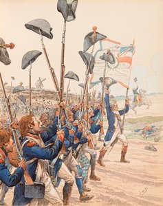 Jacques Marie Gaston Onfroy de Breville dit JOB (1858-1931) - Slaget vid Valmy 1792 under franska revolutionskrigen, privat samling av pseudonym for Onfray de Breville Jacques Job