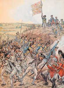 Jacques Marie Gaston Onfroy de Breville dit JOB (1858-1931) - Fransmännen under slaget vid Yorktown i oktober 1781 under frihetskriget, privat samling av pseudonym for Onfray de Breville Jacques Job