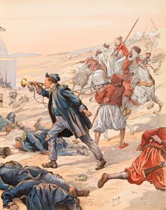 Jacques Marie Gaston Onfroy de Breville dit JOB (1858-1931) - Sidi Brahims bygel (Guillaume Rolland (1821-1916) anklagade att höja trupperna mot Abd el Kader 1842), privat samling av pseudonym for Onfray de Breville Jacques Job