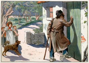 Joachim Murat (1767-1815), dechu kung av Neapel, vandrade i Provence efter sin flykt från Neapel 1815. Gravyr av Jacques Marie Gaston Onfray de Breville dit Job (1858-1931) av pseudonym for Onfray de Breville Jacques Job
