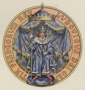 Ludvig XI, kung av Frankrike (färg litho) av pseudonym for Onfray de Breville Jacques Job