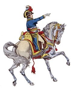 Napoleon till häst - litografi av Job (Jacques Onfroy de Breville) från "" Le Grand Napoleon des Petites Enfants""" 1893 av pseudonym for Onfray de Breville Jacques Job