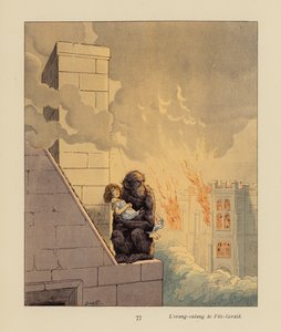 Orangutangen i Fitzgerald (färglitografi) av pseudonym for Onfray de Breville Jacques Job