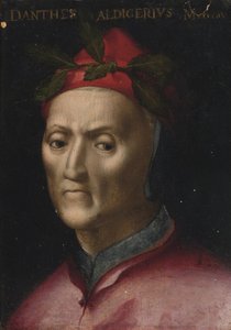 Porträtt av Dante Alighieri 1265-1321 av second half 16th cen. Italian