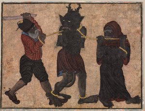 Demon i kedjor av style of Muhammad Siya Qalam