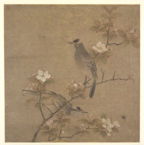 Blommor och fåglar av style of Qian Xuan