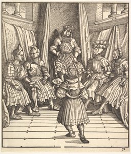 Illustration från den vita kungen Der Weiß König, 1400-1500-talet.