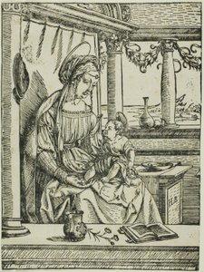 Jungfru Maria med barnet av the Elder Hans Burgkmair