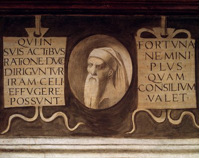 Detalj av Maximes - Fresco, slutet av 1400-talet av Giorgione
