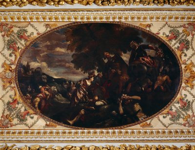 Försvaret av Scutari, galleritaket, Chiswick House, London (olja på duk) av (1528 88) (after) Veronese