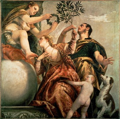 Allegori om kärlek: den lyckliga föreningen (målning på duk) av (1528-88) Veronese