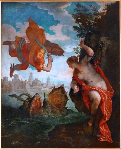 Perseus och Andromeda (målning på duk) av (1528-88) Veronese