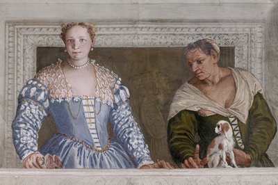 Donna Barbaro och hennes sjuksköterska, Hall of Olympus, detalj 2632651 av Veronese