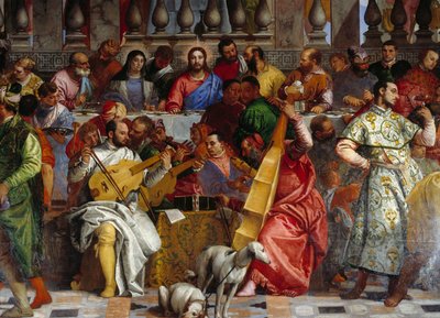 Bröllopet i Kana, detalj: Kristus och Jungfrun. Fresk av Paolo Veronese (1528-1588) Ec. fre. av Veronese