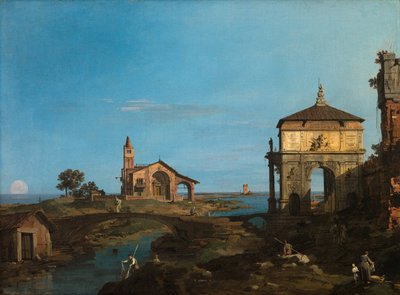 En ö i lagunen med en port och en kyrka av (1697 1768) Canaletto