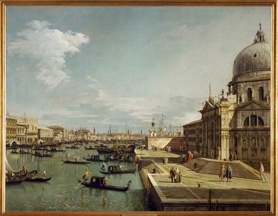 Eingang zum Canal Grande und die Kirche Maria Salute in Venedig von (1697-1768) Canaletto