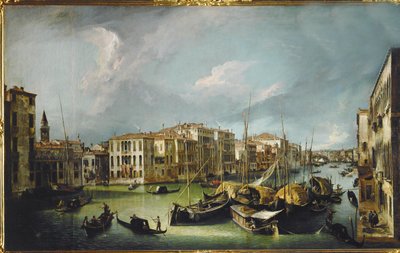 Canal Grande i Venedig med Rialto-bron (målning på duk) av (1697-1768) Canaletto