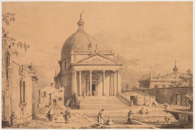 Utsikt skapad med San Simone Piccolo, ca. 1735 av Canaletto
