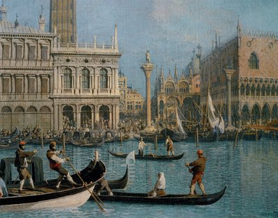 Venedig, Dogepalatset och Libreria Marciana (olja på duk) av (1697-1768) Canaletto