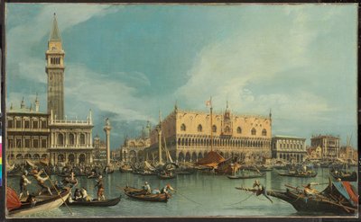 Molo, Venedig, från Bacino di San Marco (olja på duk) av Canaletto
