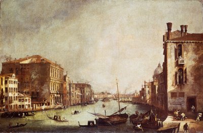 Utsikt över Canal Grande från San Vio (olja på duk) av Canaletto