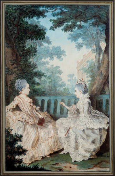 Madame de Breget och Madame de Cassine Akvarell av Louis carrogis dit Carmontelle (1717-1806) 1700-talet. Paris, Carnavalet-museet av Carmontelle